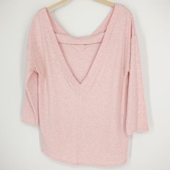 Calia pink V back and front pullover sweatshirt 3/4 sleeve SZ Med - Picture 8 of 8